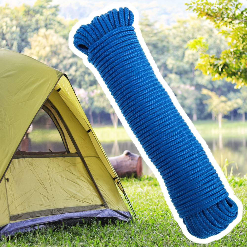 Wielowłóknowa lina pleciona PP 10 m x 6 mm niebieska