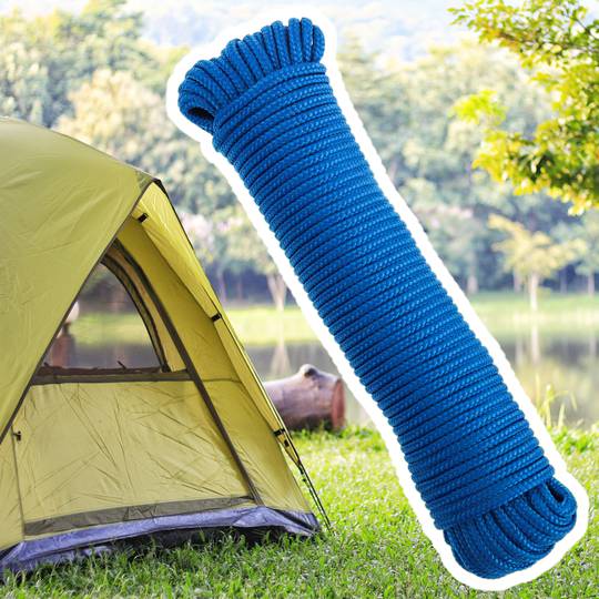 Mehrfädrigem PP geflochtenes Seil 20 m x 6 mm blau