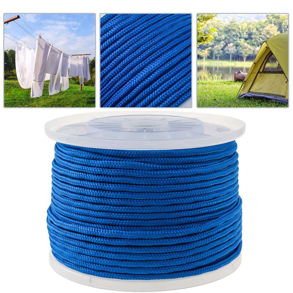 Corda intrecciata filamenti multipli in PP 100 m x 6 mm blu