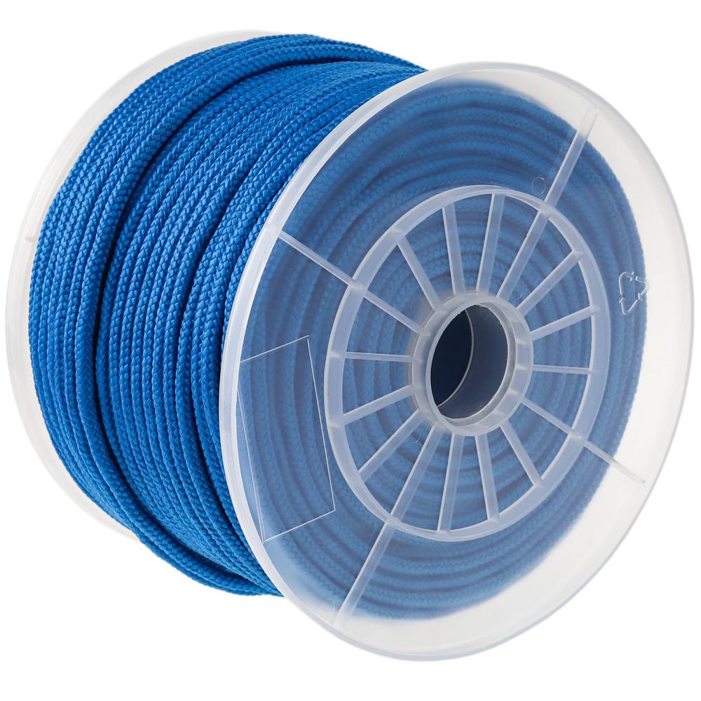 Corda intrecciata filamenti multipli in PP 100 m x 6 mm blu - Cablematic