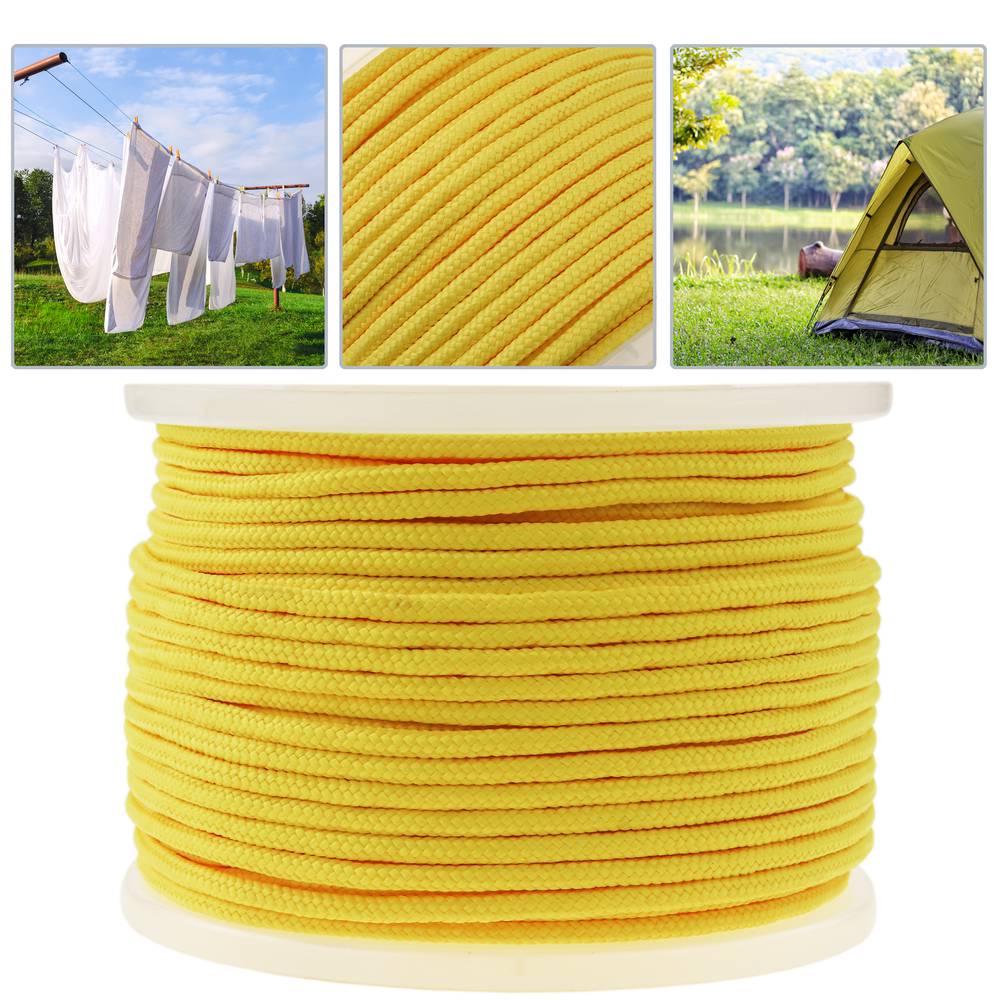 Corda intrecciata filamenti multipli in PP 100 m x 6 mm giallo
