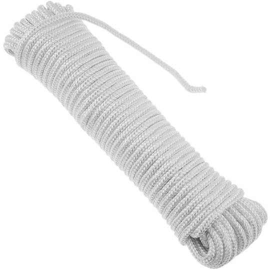 Mevrouw Siësta Infecteren Gevlochten polyester touw 20 m x 6 mm wit - Cablematic