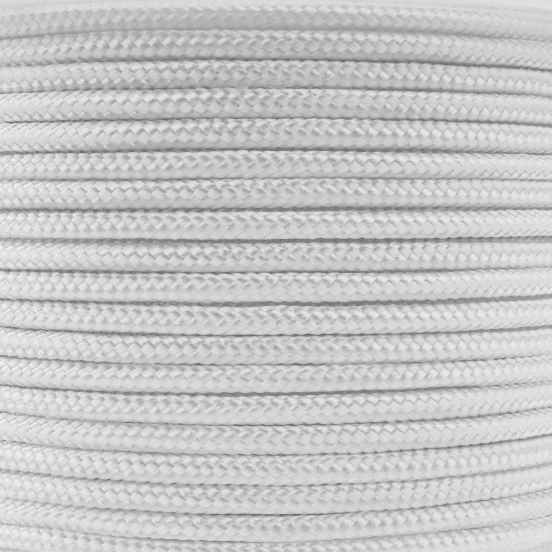 Braided polyester rope 100 m x 6 mm white - Cablematic