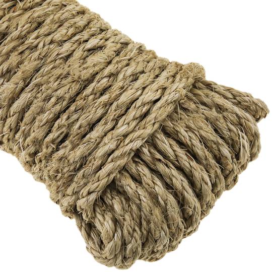 Corda retorçada de sisal 3 brins 10 m x 6 mm natural