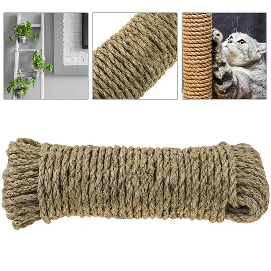 Corda retorçada de sisal 3 brins 30 m x 6 mm natural