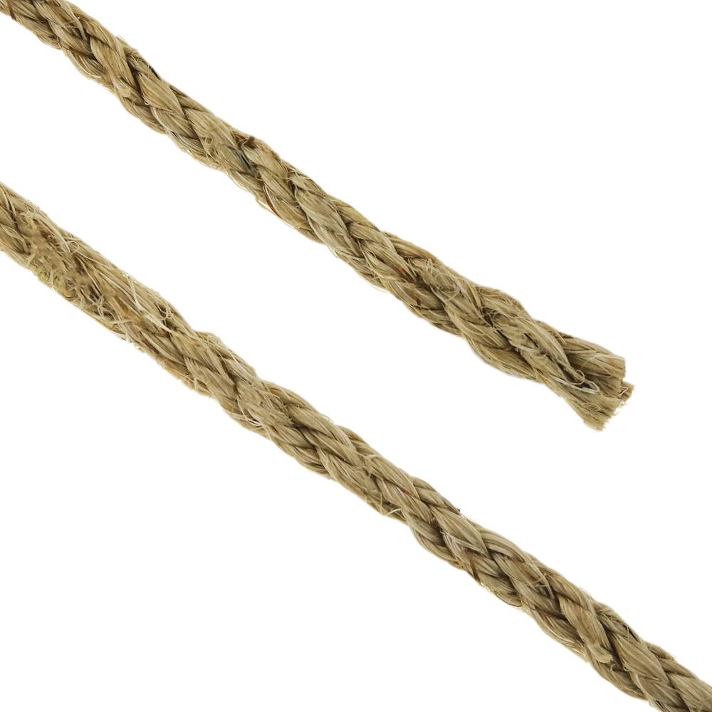 Corda di sisal intrecciata 3 fili 30 m x 6 mm naturale