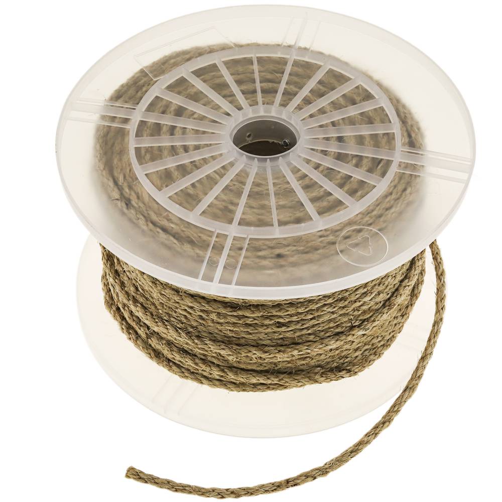 Corda di sisal intrecciata 3 fili 100 m x 6 mm naturale