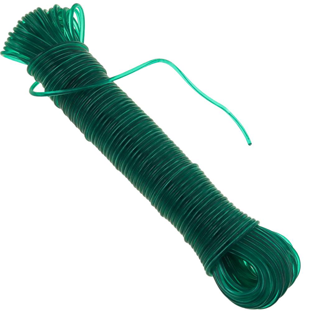 Corde à linge PVC avec âme en fil 20 m x 3 mm vert - Cablematic