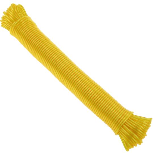 Cuerda de tendedero de PVC con núcleo de polipropileno 30 m x 3 mm amarilla