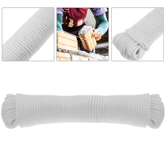 Cuerda trenzada de nailon 30 m x 3 mm blanca