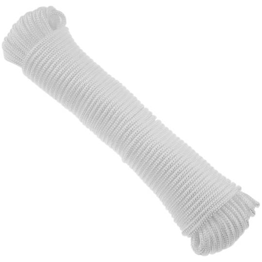 Cuerda trenzada de nailon 30 m x 3 mm blanca