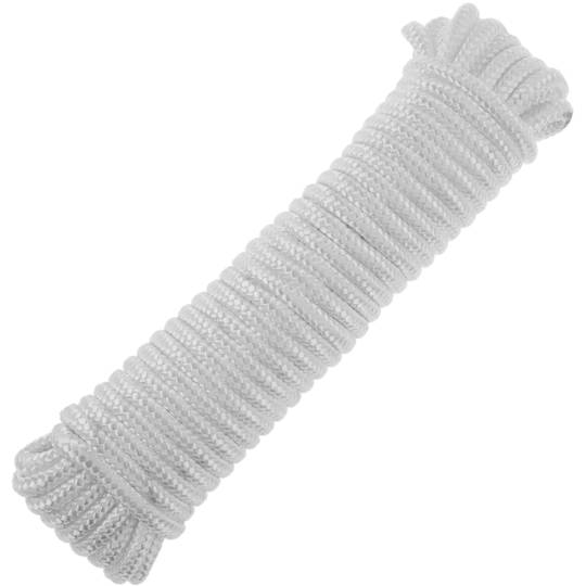 Nylon gevlochten touw 20 m x 6 mm wit