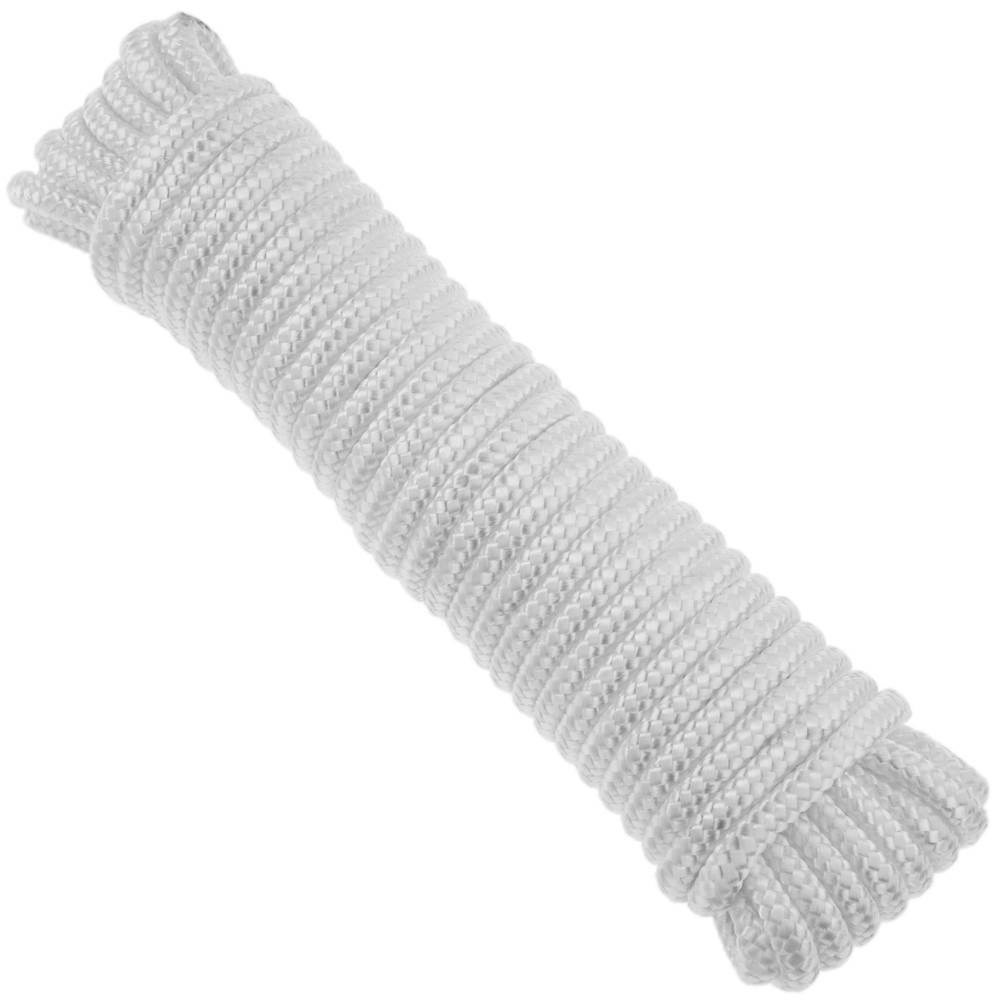 Corde tressée en nylon 20 m x 6 mm blanche