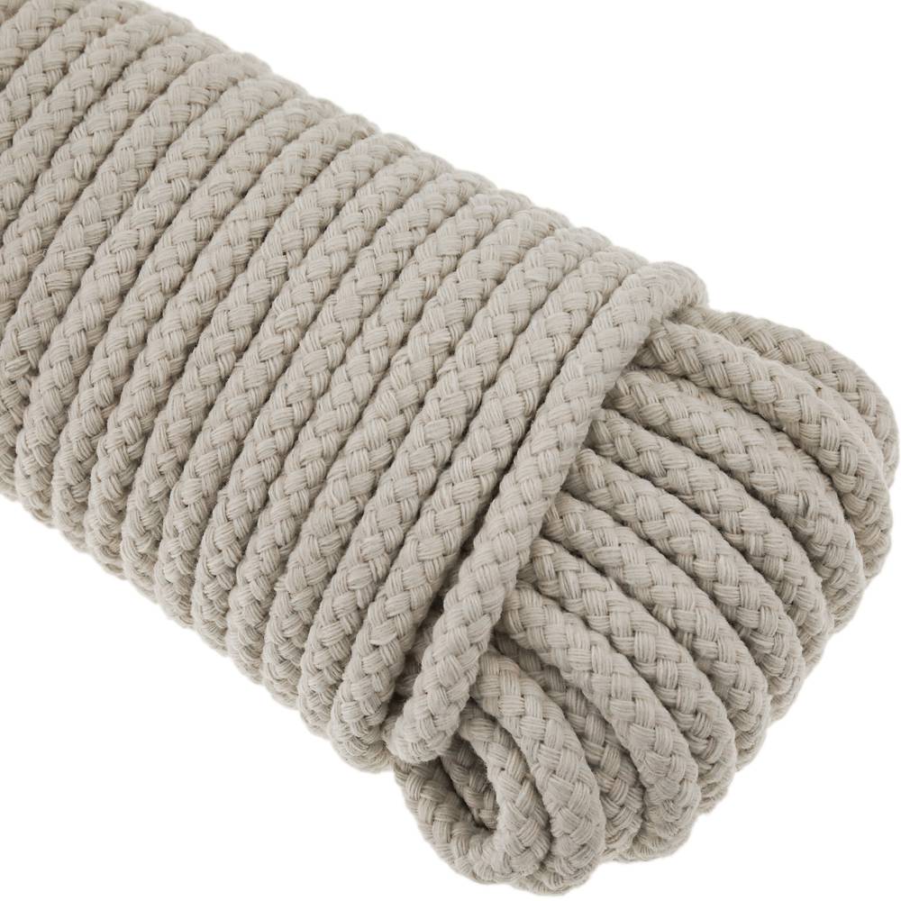 Cuerda trenzada de algodón 20 m x 4 mm natural - Cablematic