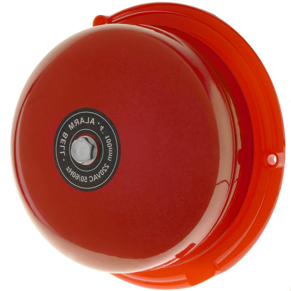 Electric doorbell red bell and base 100mm for alarm 85 dB