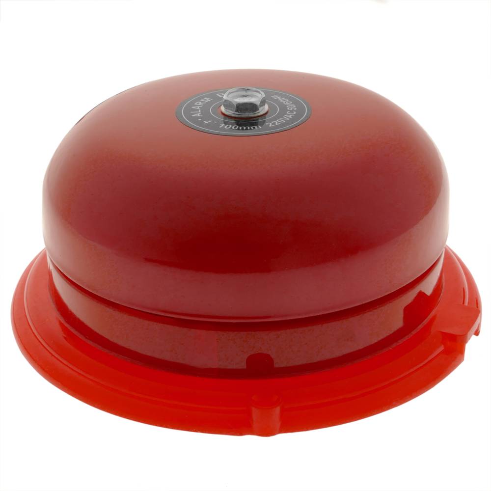 Electric doorbell red bell and base 100mm for alarm 85 dB