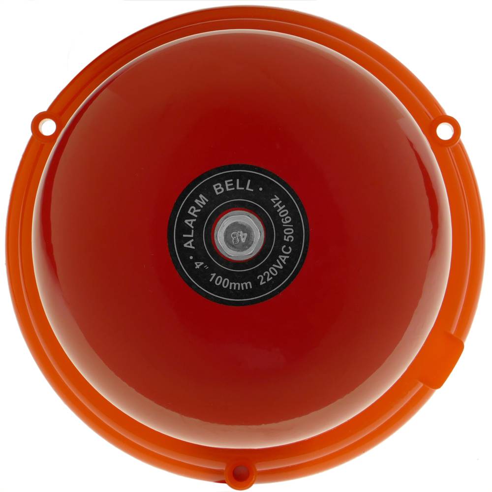 Electric doorbell red bell and base 100mm for alarm 85 dB