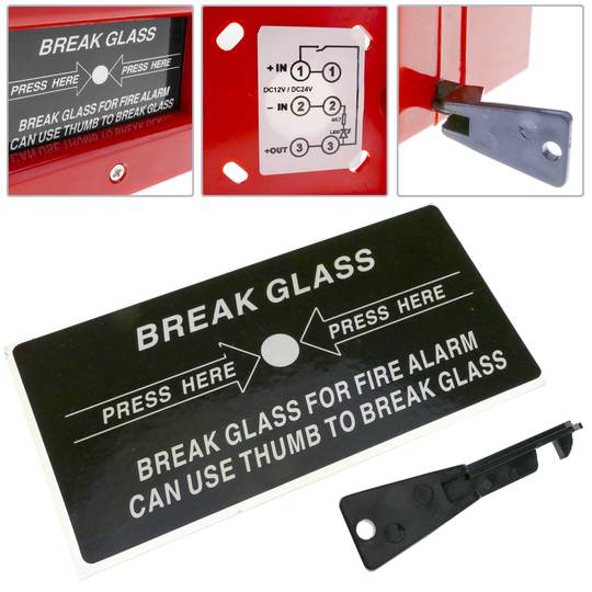 Emergency manual push button for fire alarms