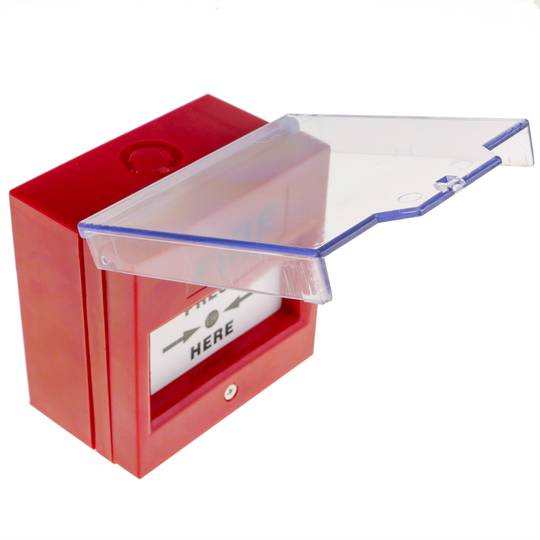 Awaryjny przycisk ręczny z pokrywą do alarmów pożarowych