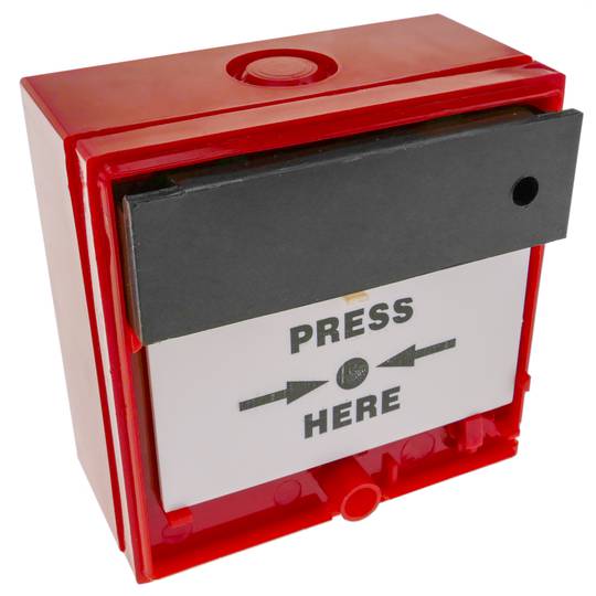 Awaryjny przycisk ręczny z pokrywą do alarmów pożarowych