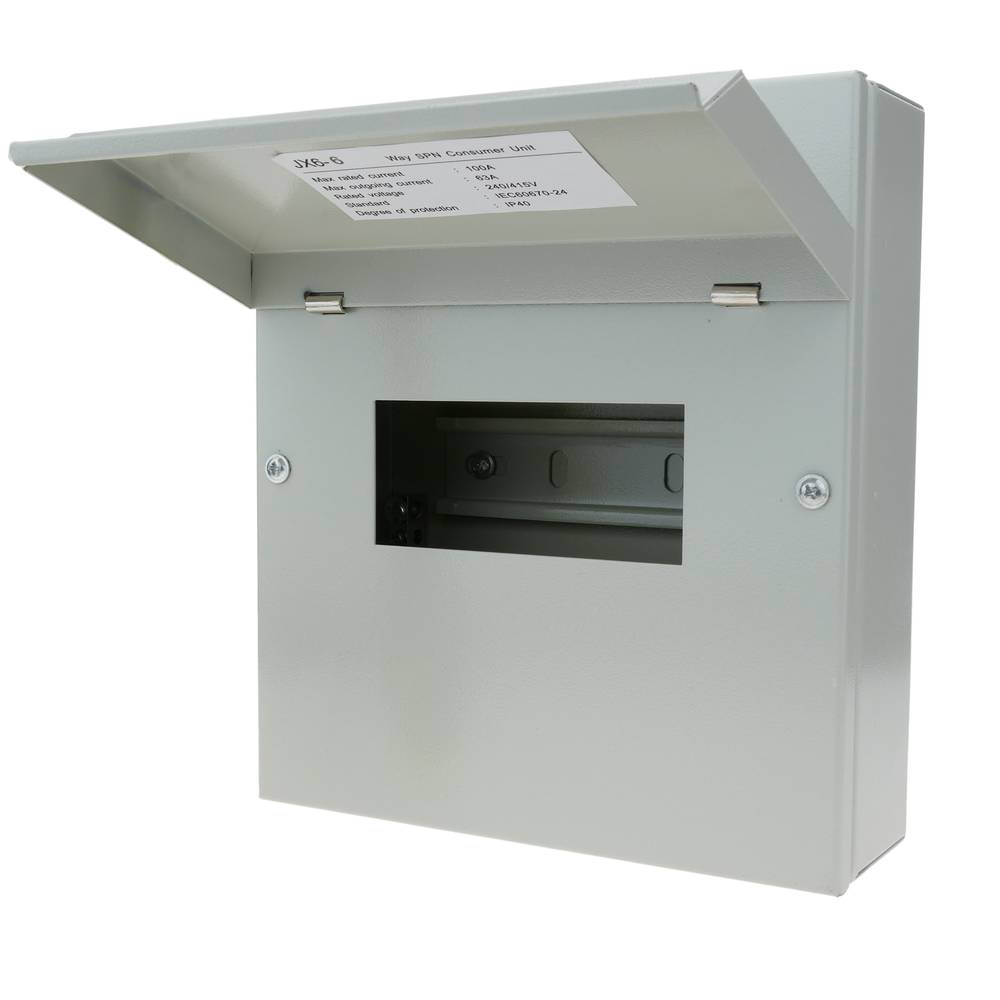 Caja de distribución eléctrica de 6 módulos 17.5 mm IP40 para superficie de metal SPN