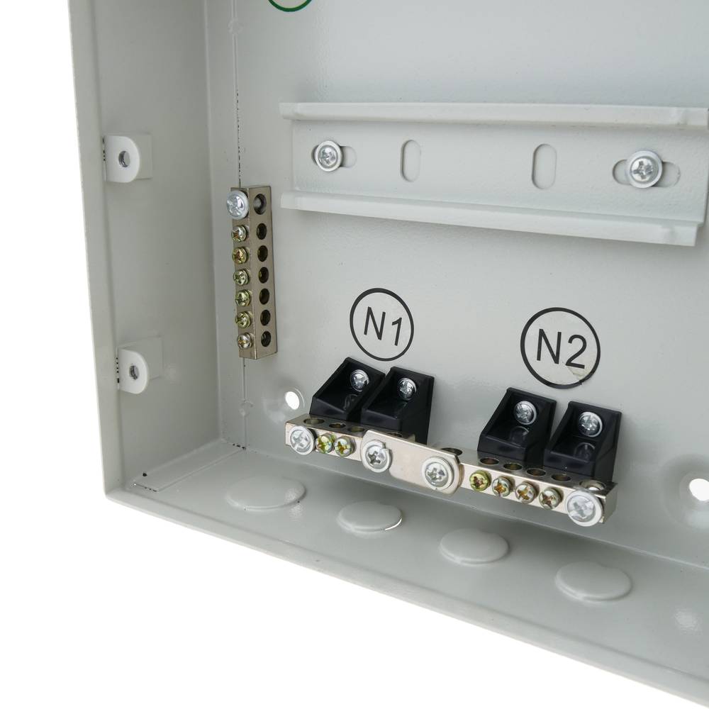 Caja de distribución eléctrica de 6 módulos 17.5 mm IP40 para superficie de metal SPN