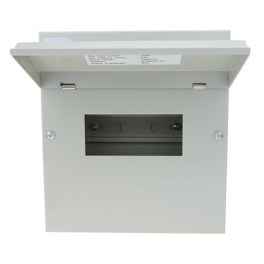 Caja de distribución eléctrica de 6 módulos 17.5 mm IP40 para superficie de metal SPN