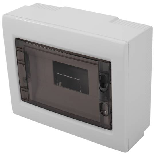 Caja de distribución eléctrica de plástico ABS para superficie de 8 módulos