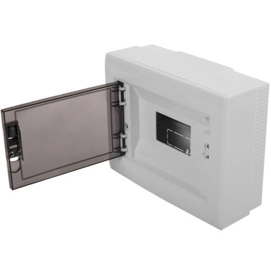 Caja de distribución eléctrica de plástico ABS para superficie de 8 módulos