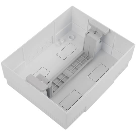 Caja de distribución eléctrica de plástico ABS para superficie de 8 módulos