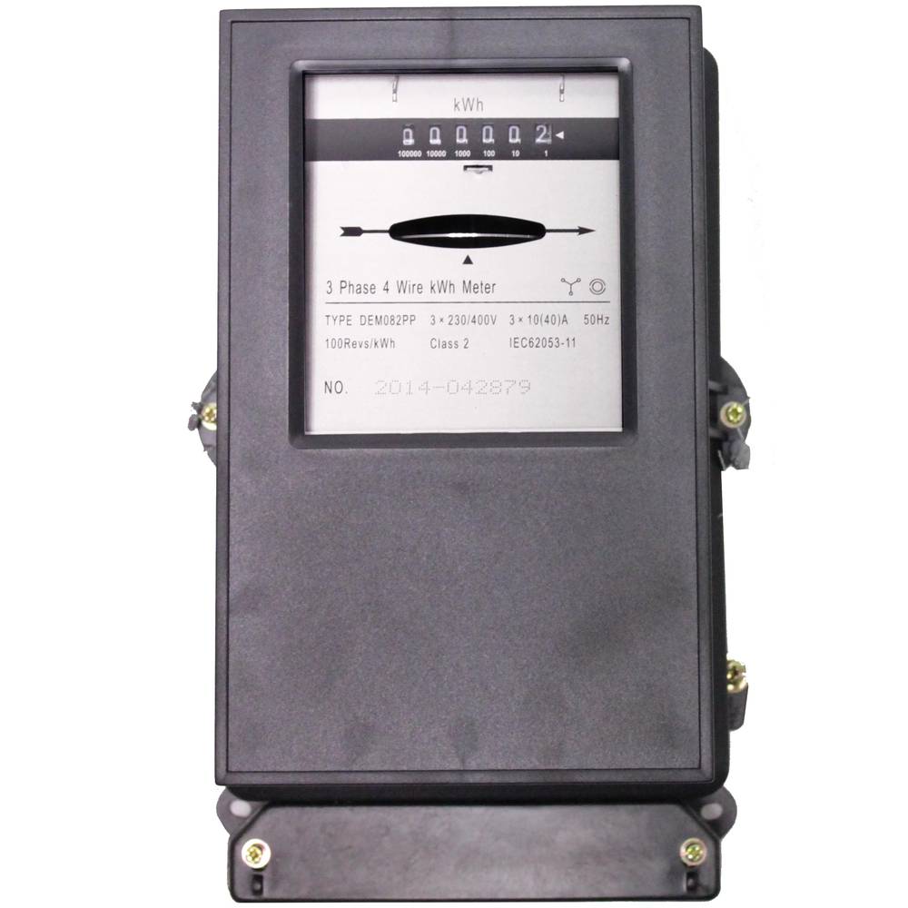 Compteur d'électricité 3 phases 3x10A 230V 50Hz plastique noir