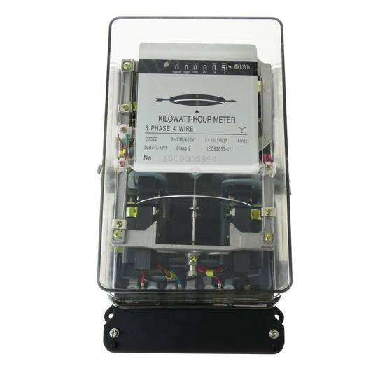 Contador medidor de electricidad trifásico 3x30A 230V 50Hz de plástico transparente