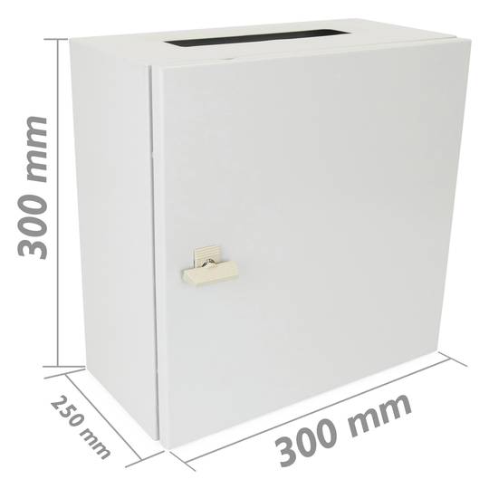 Caixa de distribució elèctrica metàl·lica amb protecció IP65 per a fixació a paret 300x300x250mm