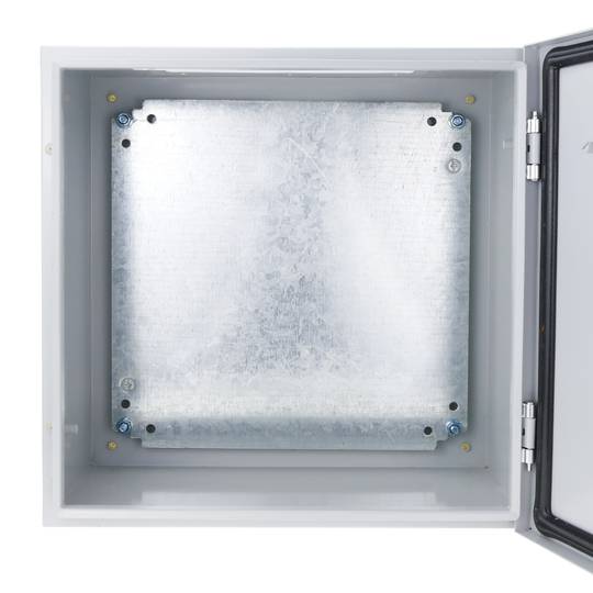Caixa de distribució elèctrica metàl·lica amb protecció IP65 per a fixació a paret 300x300x250mm