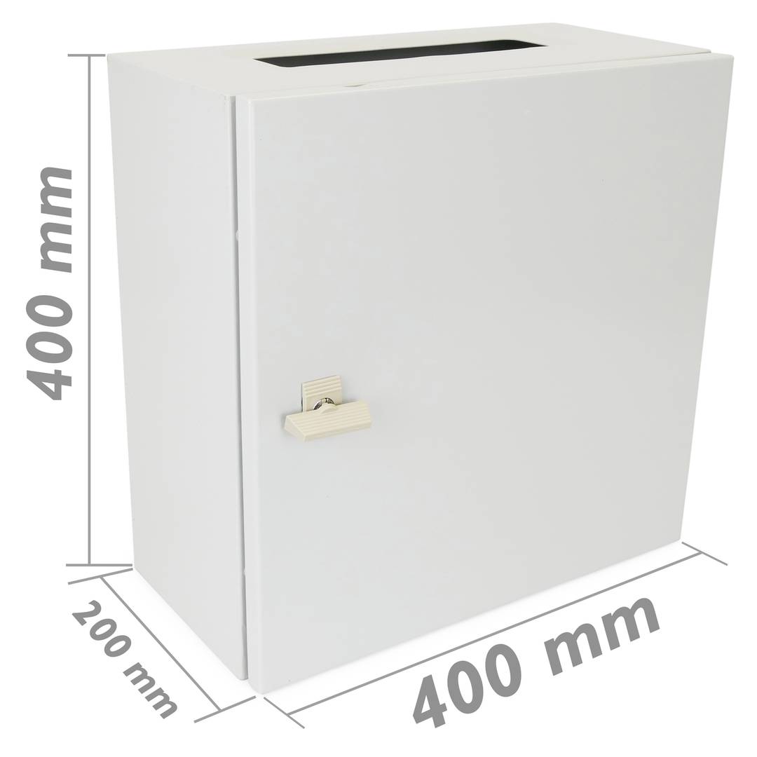 Metal electrical distribution box IP65 for wall mounting 400x400x200mm