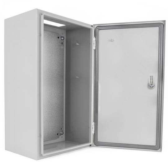 Caja de distribución eléctrica metálica con protección IP65 para fijación a pared 500x300x250mm