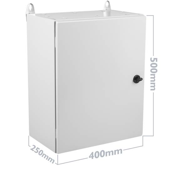 Metal electrical distribution box with IP66 protection for wall fixing 400x500x250mm