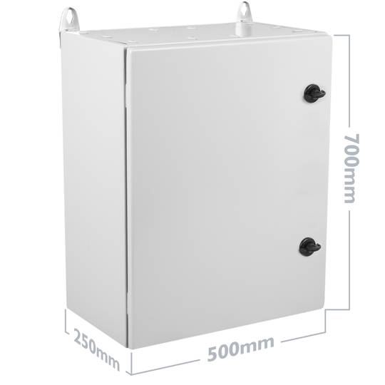 Coffret de distribution électrique en métal avec protection IP66 pour fixation murale 500x700x250mm