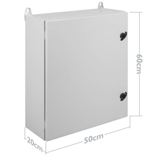 Caixa de distribució elèctrica metàl·lica amb protecció IP65 per a fixació a paret 600x500x200mm