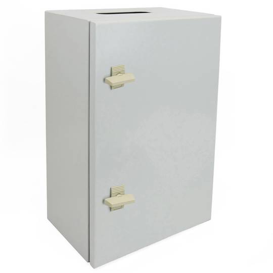 Caja de distribución eléctrica metálica con protección IP65 para fijación a pared 800x600x200mm