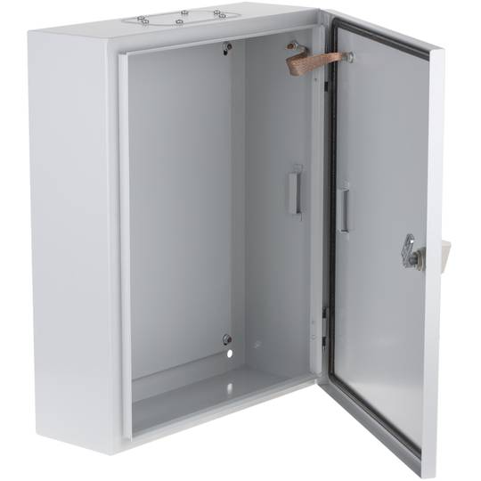 Caixa de distribuição elétrica metálica com proteção IP54 para fixação na parede 500x400x150mm