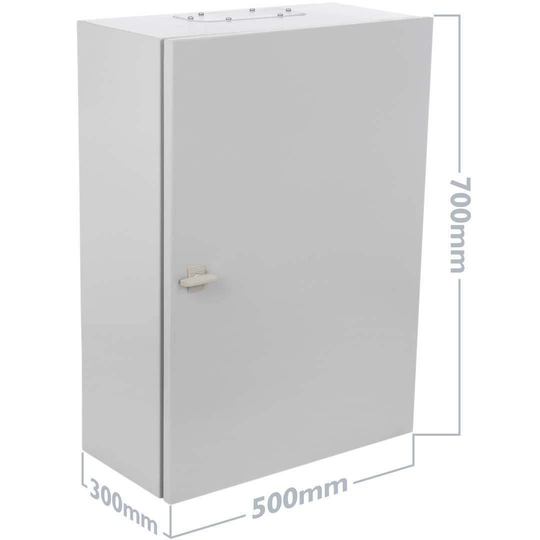 Metal electrical distribution box with IP54 protection for wall fixing 500x700x300mm