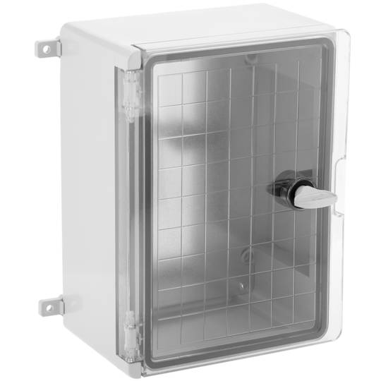 Caixa de distribució elèctrica de plàstic ABS transparent amb protecció IP65 210x280x130mm