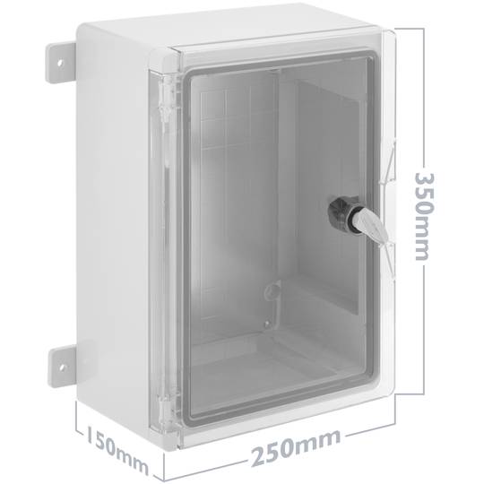 Doorzichtige ABS kunststof elektrische verdeelkast met IP65 bescherming 250x350x150mm
