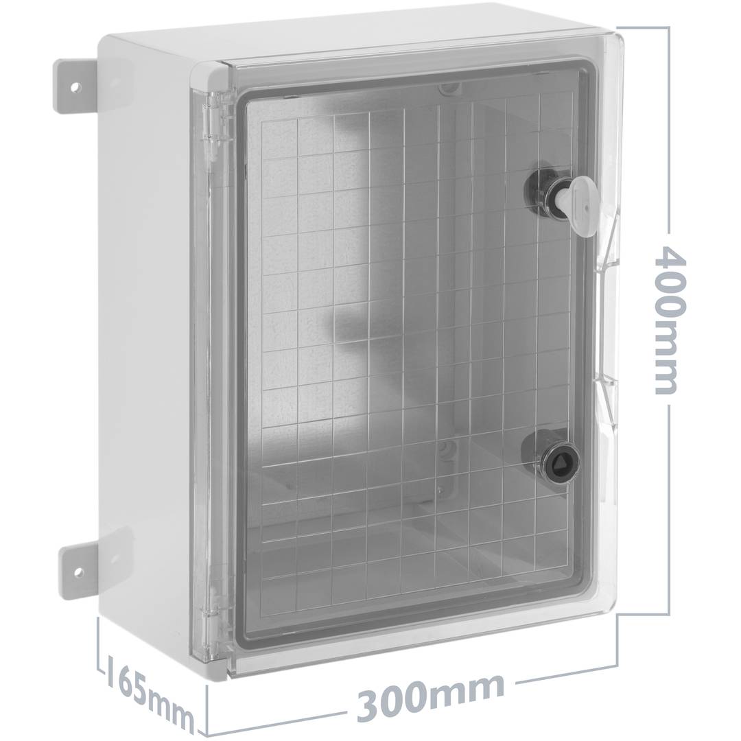 Scatola di distribuzione elettrica in plastica ABS trasparente con protezione IP65 300x400x165mm