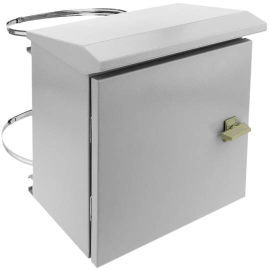 Scatola di distribuzione elettrica in metallo con grado di protezione IP65 per fissaggio a palo 300 x 300 x 200 mm