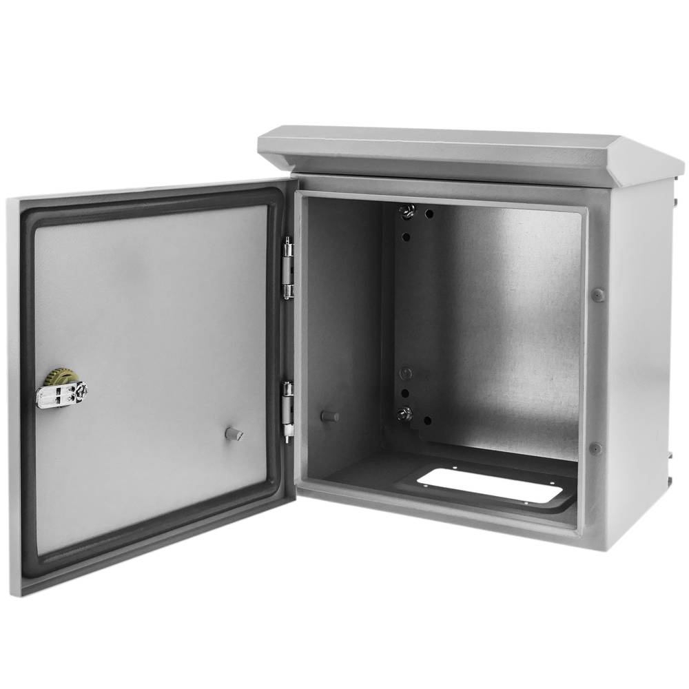 Scatola di distribuzione elettrica in metallo con grado di protezione IP65 per fissaggio a palo 300 x 300 x 200 mm