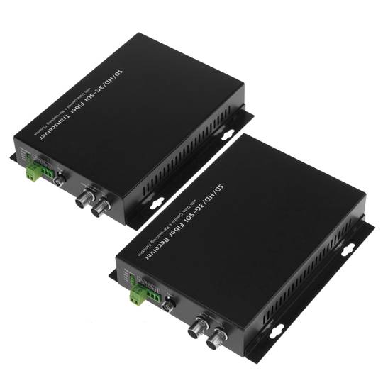 Transmissor 1 canal HD-SDI RS485 fibra óptica 20Km FC
