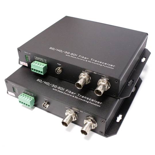 Nadajnik 1 kanał SD-SDI HD-SDI 3G-SDI RS485 światłowodem 40 km FC SMPTE424M SMPTE292M SMPTE2