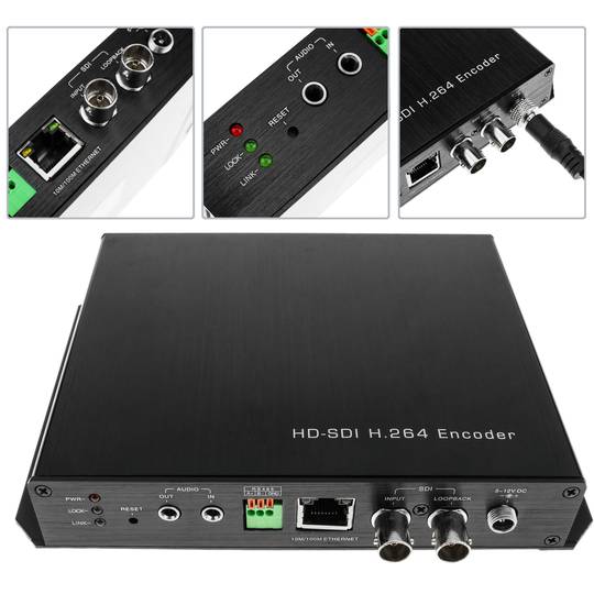 Codificador de vídeo HD-SDI a H.264 per TCP / IP RJ45